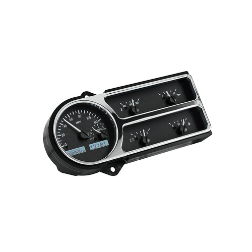 Dakota Digital Gauge Kit, 1948-50 For Ford Truck, Analog, Black Background, Alloy Style Face, White Display