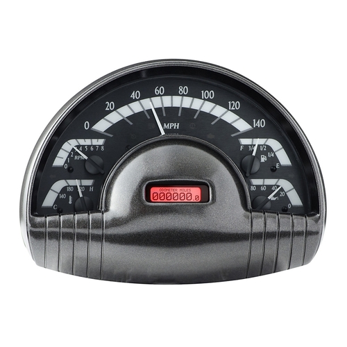 Dakota Digital Gauge Kit, 1949- 50 Oldsmobile, Analog, Black Background, Alloy Style Face, Red Display