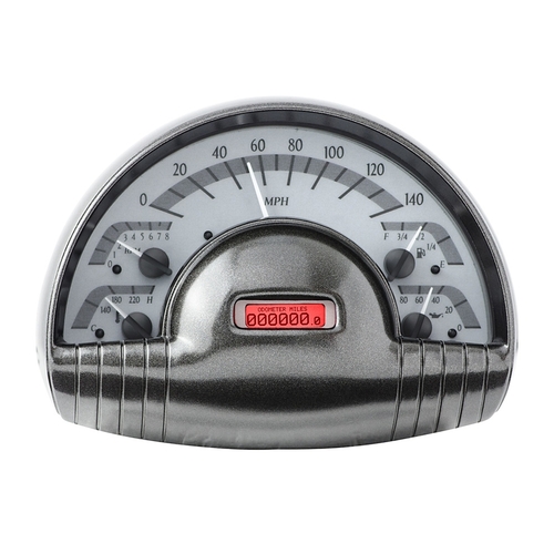 Dakota Digital Gauge Kit, 1949- 50 Oldsmobile, Analog, Silver Background, Alloy Style Face, Red Display