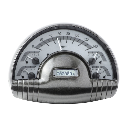 Dakota Digital Gauge Kit, 1949- 50 Oldsmobile, Analog, Silver Background, Alloy Style Face, White Display