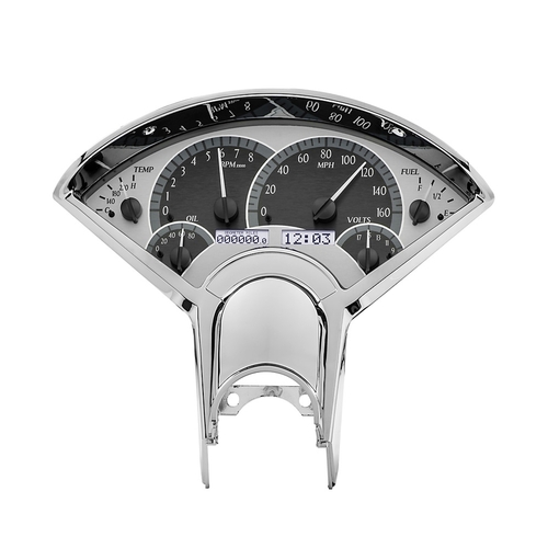 Dakota Digital Gauge Kit, 1955- 56 For Chevrolet, Analog, Silver Background, Alloy Style Face, White Display