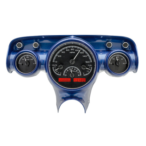 Dakota Digital Gauge Kit, 1958 For Chevrolet, Analog, Black Background, Alloy Style Face, Red Display