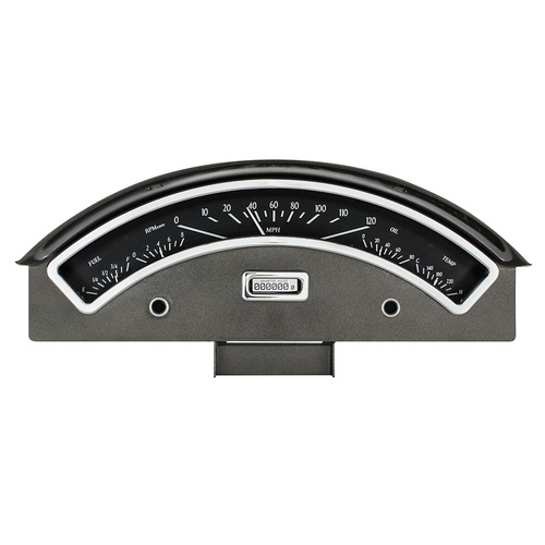 Dakota Digital Gauge Kit, 1959 For Ford, Analog, Black Background, Alloy Style Face, White Display