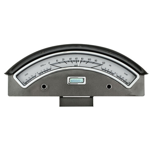 Dakota Digital Gauge Kit, 1962 For Ford, Analog, Silver Background, Alloy Style Face, White Display