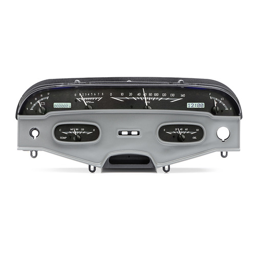 Dakota Digital Gauge Kit, 1960 For Chevrolet For Impala, Analog, Black Background, Alloy Style Face, White Display