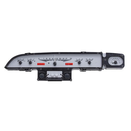 Dakota Digital Gauge Kit, 1964 For Ford Galaxie, Analog, Silver Background, Alloy Style Face, Red Display