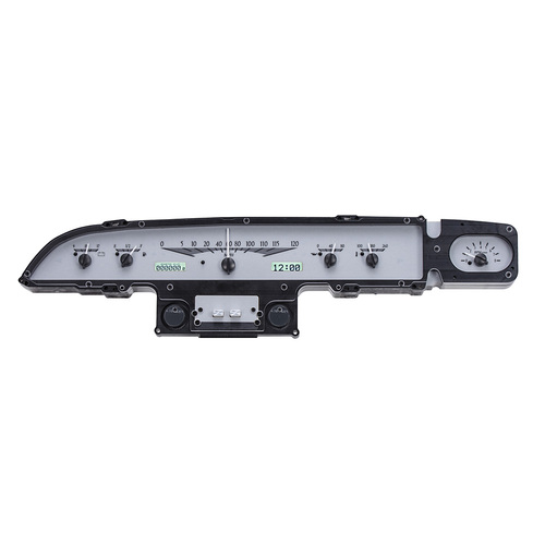 Dakota Digital Gauge Kit, 1965 For Ford Galaxie, Analog, Silver Background, Alloy Style Face, White Display