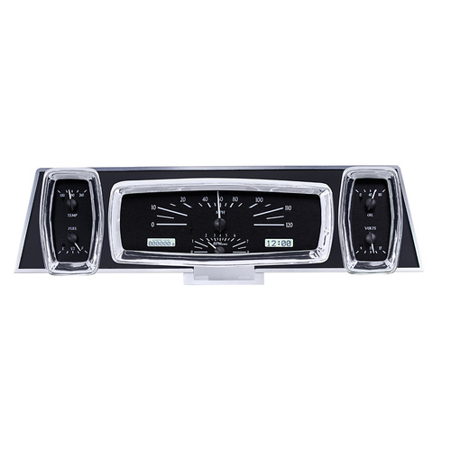 Dakota Digital Gauge Kit, 1961- 63 For Lincoln Continental, Analog, Black Background, Alloy Style Face, White Display