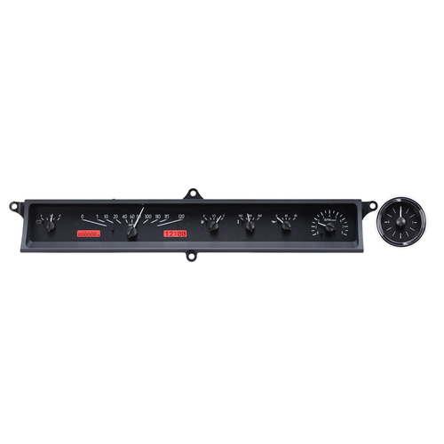 Dakota Digital Gauge Kit, 1963- 64 For Cadillac, Analog, Black Background, Alloy Style Face, Red Display