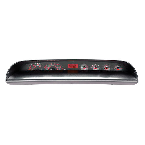 Dakota Digital Gauge Kit, 1963- 64 For Chevrolet For Impala, Analog, Carbon Fiber Background, Alloy Style Face, Red Display