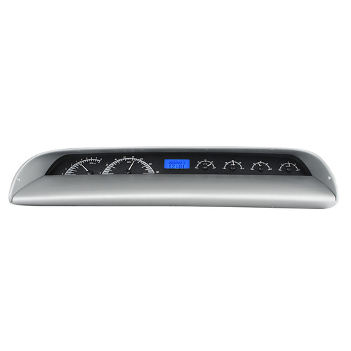 Dakota Digital Gauge Kit, 1963- 64 For Chevrolet For Impala, Analog, Black Background, Alloy Style Face, Blue Display