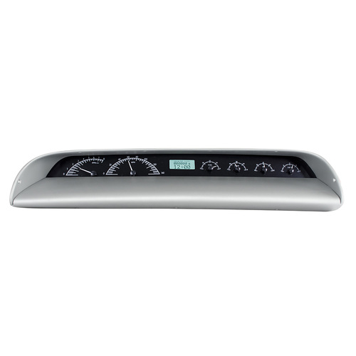 Dakota Digital Gauge Kit, 1963- 64 For Chevrolet For Impala, Analog, Black Background, Alloy Style Face, White Display