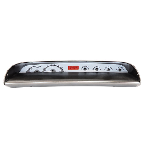 Dakota Digital Gauge Kit, 1963- 64 For Chevrolet For Impala, Analog, Silver Background, Alloy Style Face, Red Display