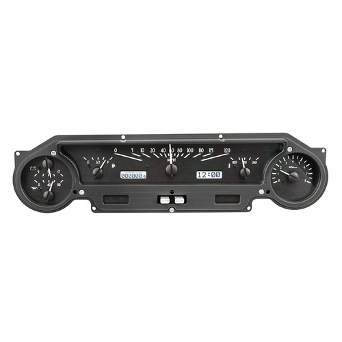 Dakota Digital Gauge Kit, 1964- 65 For Ford Falcon, Ranchero and For Mustang, Analog, Black Background, Alloy Style Face, White Display
