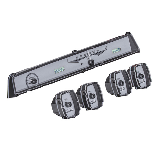 Dakota Digital Gauge Kit, 1964- 65 For Lincoln Continental, Analog, Silver Background, Alloy Style Face, White Display