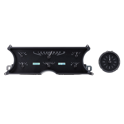 Dakota Digital Gauge Kit, 1965- 66 For Cadillac, Analog, Black Background, Alloy Style Face, White Display