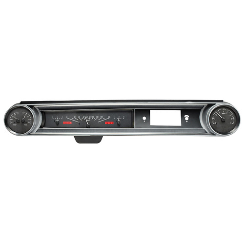 Dakota Digital Gauge Kit, 1966 For Chevrolet Caprice/ For Impala, Analog, Black Background, Alloy Style Face, Red Display