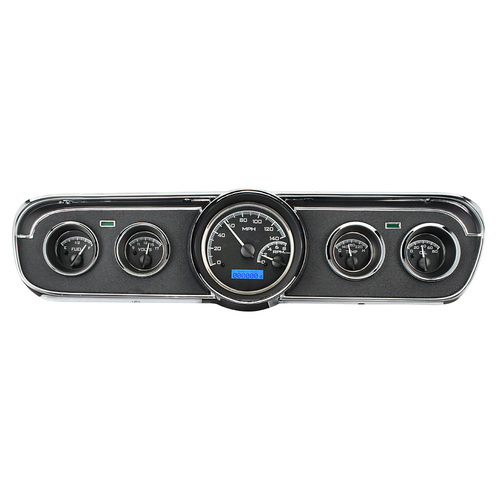Dakota Digital Gauge Kit, 1965- 66 For Ford For Mustang, Analog, Black Background, Alloy Style Face, Blue Display