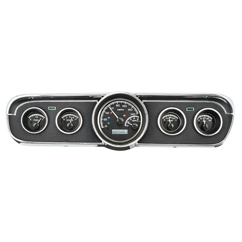Dakota Digital Gauge Kit, 1965- 66 For Ford For Mustang, Analog, Black Background, Alloy Style Face, White Display