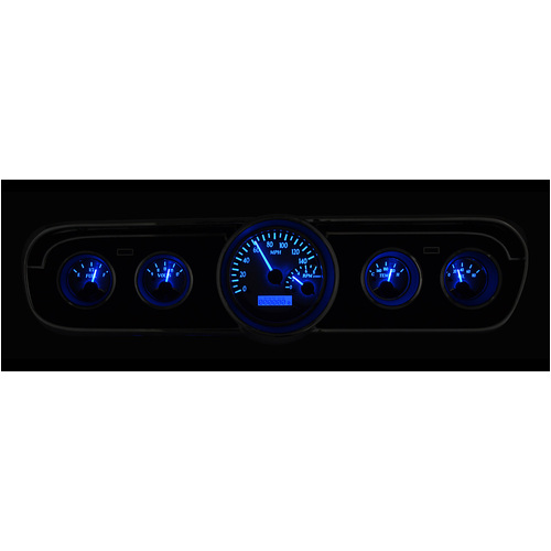 Dakota Digital Gauge Kit, 1965- 66 For Ford For Mustang, Analog, Silver Background, Alloy Style Face, White Display