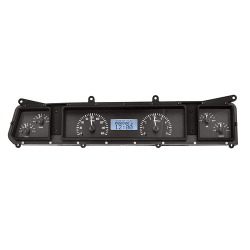 Dakota Digital Gauge Kit, 1966- 67 For Chevrolet For Nova, Analog, Black Background, Alloy Style Face, White Display