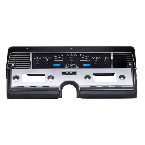 Dakota Digital Gauge Kit, 1966- 69 For Lincoln Continental, Analog, Black Background, Alloy Style Face, Blue Display