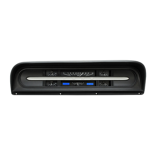 Dakota Digital Gauge Kit, 1967- 72 For Ford Pickup, Analog, Black Background, Alloy Style Face, Blue Display