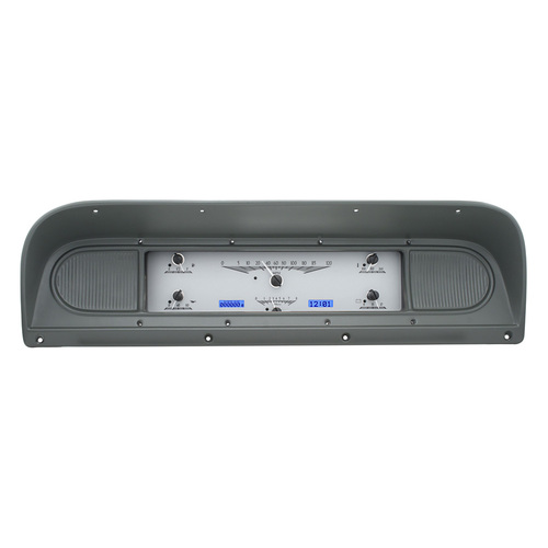Dakota Digital Gauge Kit, 1967- 72 For Ford Pickup, Analog, Silver Background, Alloy Style Face, Blue Display