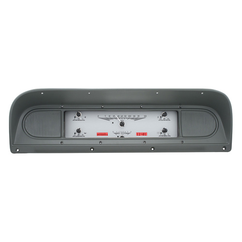 Dakota Digital Gauge Kit, 1967- 72 For Ford Pickup, Analog, Silver Background, Alloy Style Face, Red Display