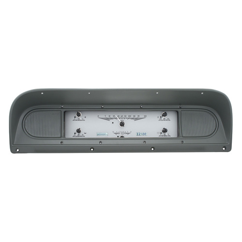 Dakota Digital Gauge Kit, 1967- 72 For Ford Pickup, Analog, Silver Background, Alloy Style Face, White Display