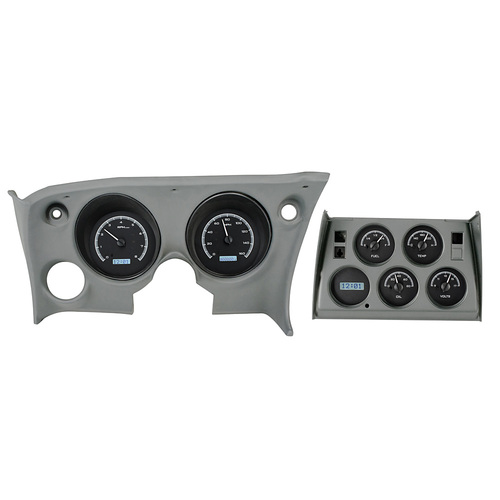 Dakota Digital Gauge Kit, 1968- 77 For Chevrolet Corvette, Digital, Black Background, Alloy Style Face, White Display