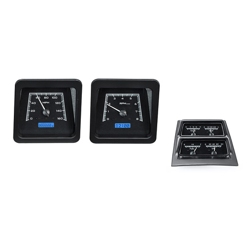 Dakota Digital Gauge Kit, 1969 For Camaro with Console gauges, Analog, Black Background, Alloy Style Face, Blue Display