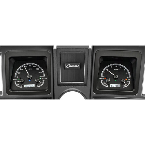 Dakota Digital Gauge Kit, 1971 For Camaro, Analog, Black Background, Alloy Style Face, White Display