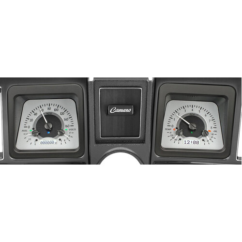 Dakota Digital Gauge Kit, 1974 For Camaro, Analog, Silver Background, Alloy Style Face, White Display