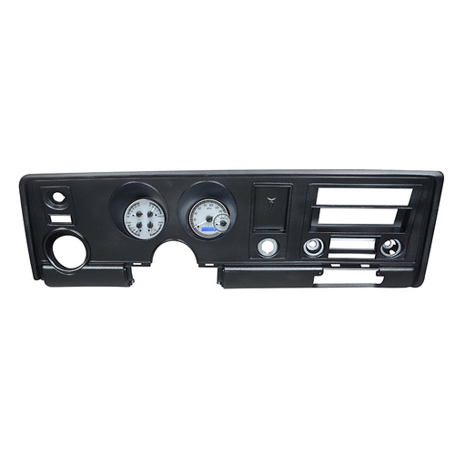 Dakota Digital Gauge Kit, 1972 For Pontiac For Firebird, Analog, Silver Background, Alloy Style Face, Blue Display