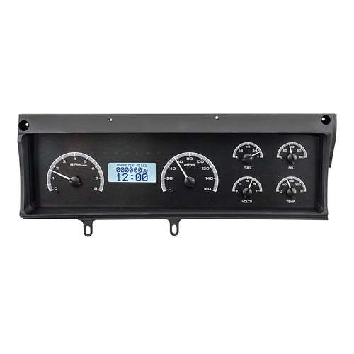 Dakota Digital Gauge Kit, 1970- 72 For Chevrolet Malibu/ non SS For Chevelle/ El Camino, Analog, Black Background, Alloy Style Face, White Display