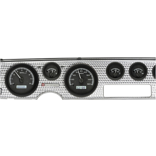 Dakota Digital Gauge Kit, 1970- 81 For Pontiac For Firebird, Analog, Black Background, Alloy Style Face, White Display