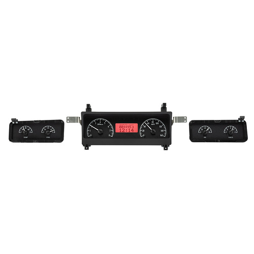 Dakota Digital Gauge, Analong, 1973-77 For Chevrolet Malibu VHX System, Black Alloy Style Face, Red Display, Each