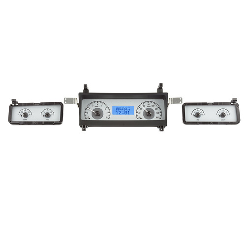 Dakota Digital Gauge, Analong, 1973-77 For Chevrolet Malibu VHX System, Silver Alloy Style Face, Blue Display, Each