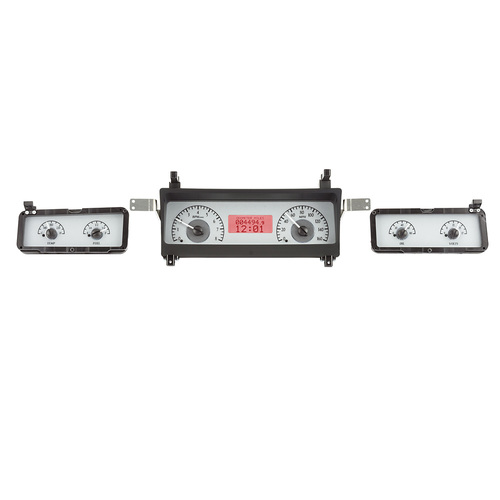Dakota Digital Gauge, Analong, 1973-77 For Chevrolet Malibu VHX System, Silver Alloy Style Face, Red Display, Each