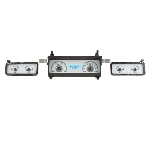Dakota Digital Gauge, Analong, 1973-77 For Chevrolet Malibu VHX System, Silver Alloy Style Face, White Display, Each