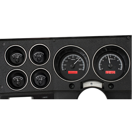 Dakota Digital Gauge Kit, 1973- 87 For Chevrolet Pickup, 1973- 91 For Chevrolet Blazer, GMC Jimmy and Suburbans, Analog, Black Background, Alloy Style