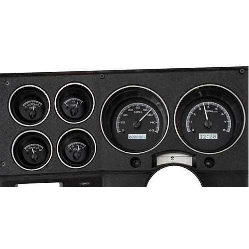 Dakota Digital Gauge Kit, 1973- 87 For Chevrolet Pickup, 1973- 91 For Chevrolet Blazer, GMC Jimmy and Suburbans, Analog, Black Background, Alloy Style