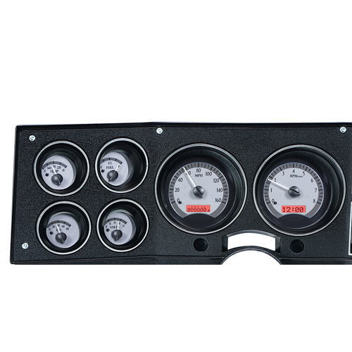 Dakota Digital Gauge Kit, 1973- 87 For Chevrolet Pickup, 1973- 91 For Chevrolet Blazer, GMC Jimmy and Suburbans, Analog, Silver Background, Alloy Styl