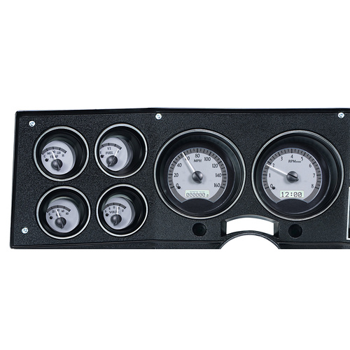 Dakota Digital Gauge Kit, 1973- 87 For Chevrolet Pickup, 1973- 91 For Chevrolet Blazer, GMC Jimmy and Suburbans, Analog, Silver Background, Alloy Styl