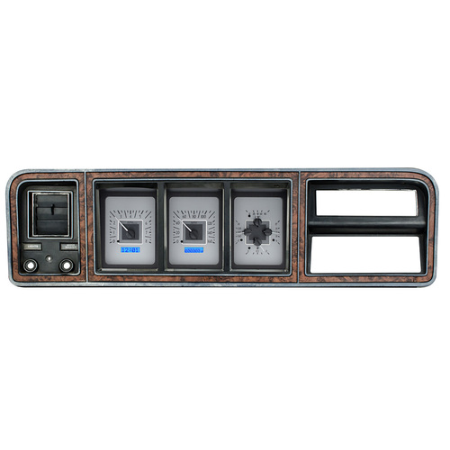 Dakota Digital Gauge Kit, 1973- 79 For Ford Pickup, 78- 79 Bronco, Analog, Silver Background, Alloy Style Face, Blue Display