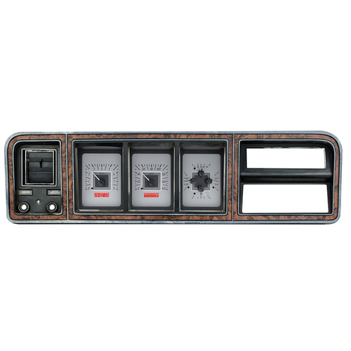 Dakota Digital Gauge Kit, 1973- 79 For Ford Pickup, 78- 79 Bronco, Analog, Silver Background, Alloy Style Face, Red Display