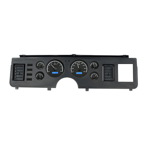 Dakota Digital Gauge Kit, 1979- 86 For Ford For Mustang, Analog, Black Background, Alloy Style Face, Blue Display