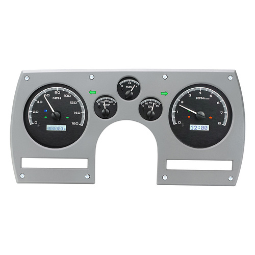 Dakota Digital Gauge Kit, 1982- 89 For Chevrolet For Camaro, Analog, Black Background, Alloy Style Face, White Display