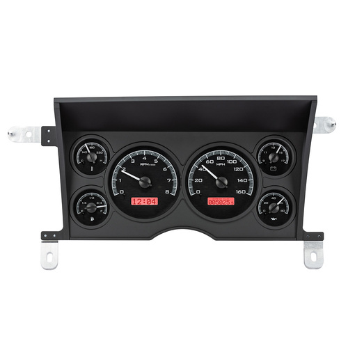 Dakota Digital Gauge, Analong, 1986-93 For Chevrolet S-10/GMC S-15, VHX System, Black Alloy Style Face, Red Display, Each